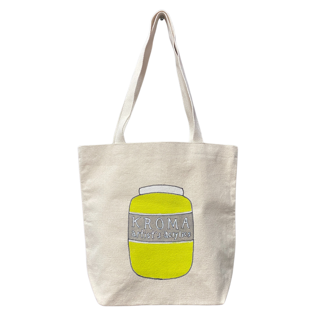 handmade tote bag - cadmium chartreuse