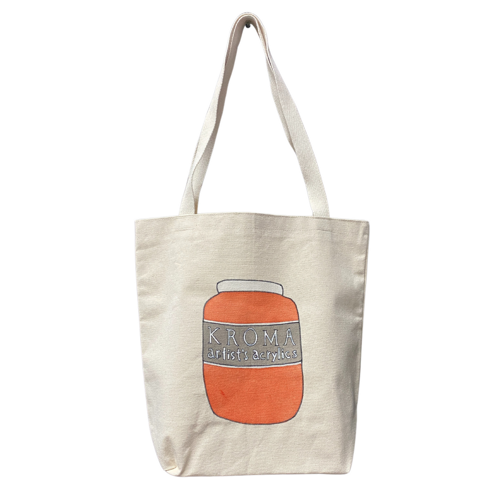 handmade tote bag - benzi orange