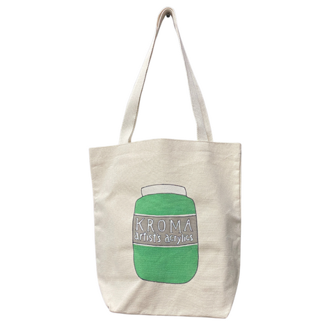 handmade tote bag - cobalt green