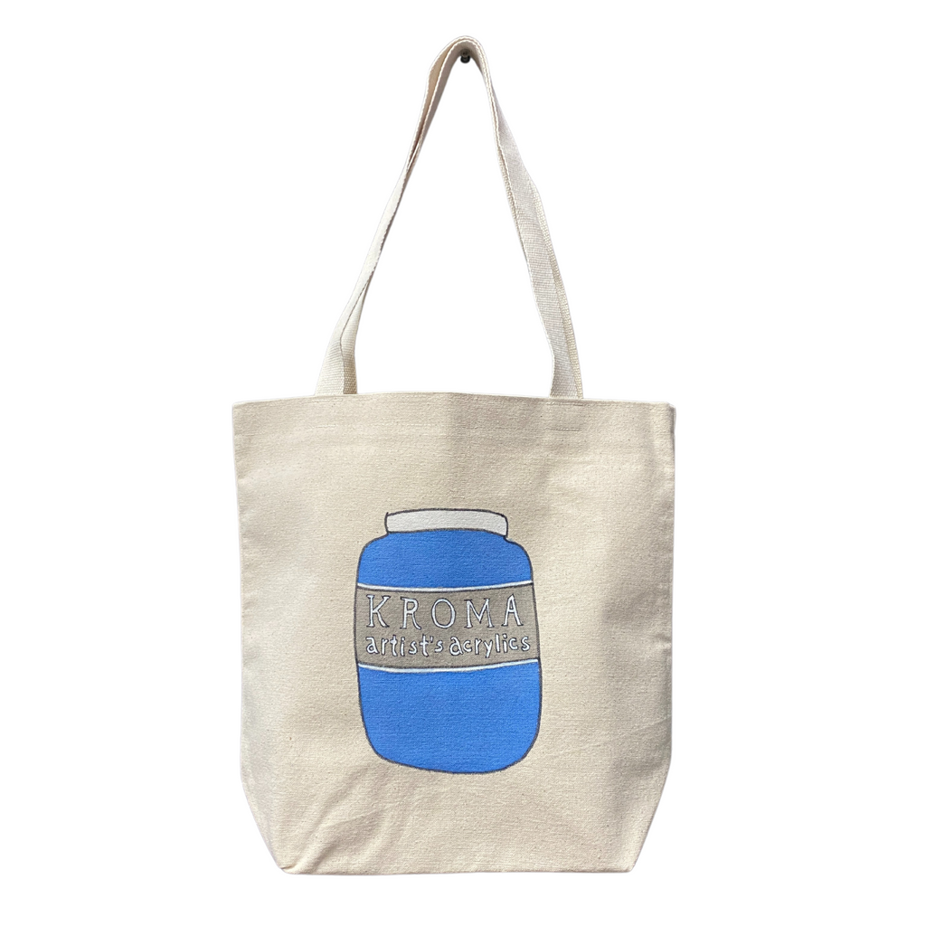 handmade tote bag - cobalt blue