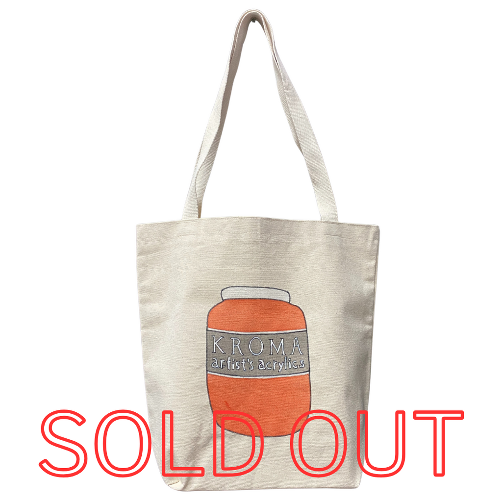 handmade tote bag - benzi orange