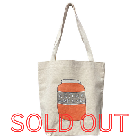 handmade tote bag - benzi orange
