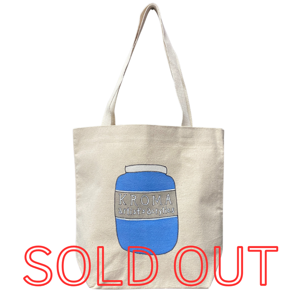 handmade tote bag - cobalt blue