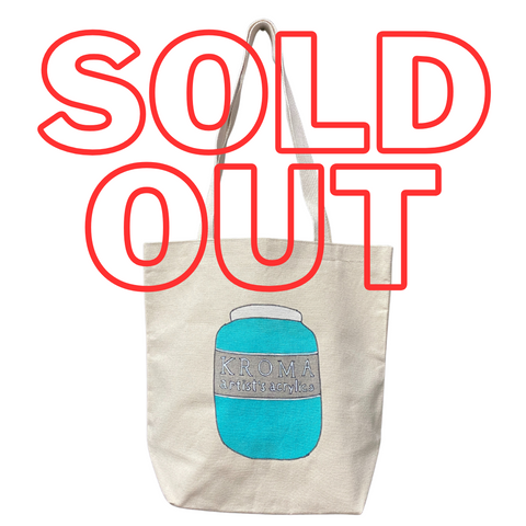 handmade tote bag - cobalt teal