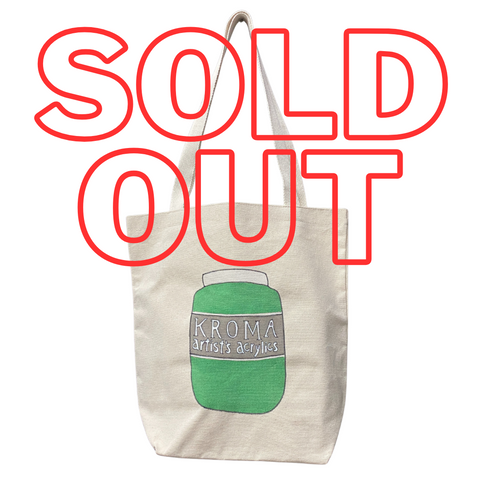 handmade tote bag - cobalt green
