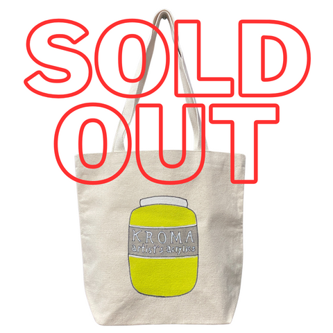 handmade tote bag - cadmium chartreuse